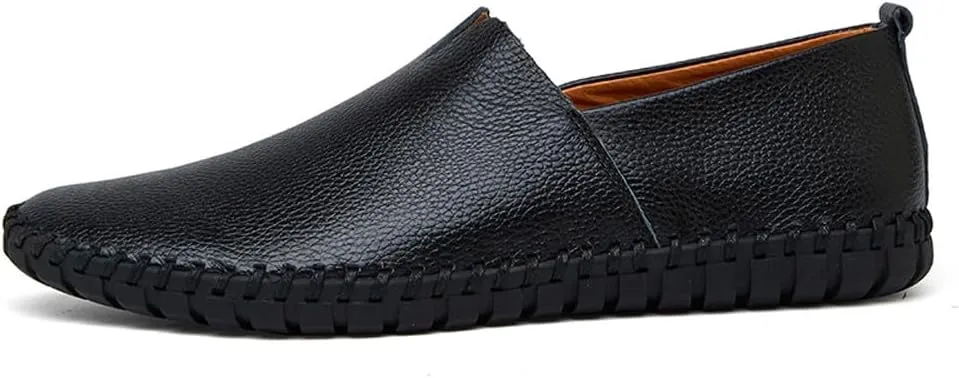 Men's Lightweight Casual Genuine Leather Slip On Penny Loafer Flats Soft Driving Walking Shoes