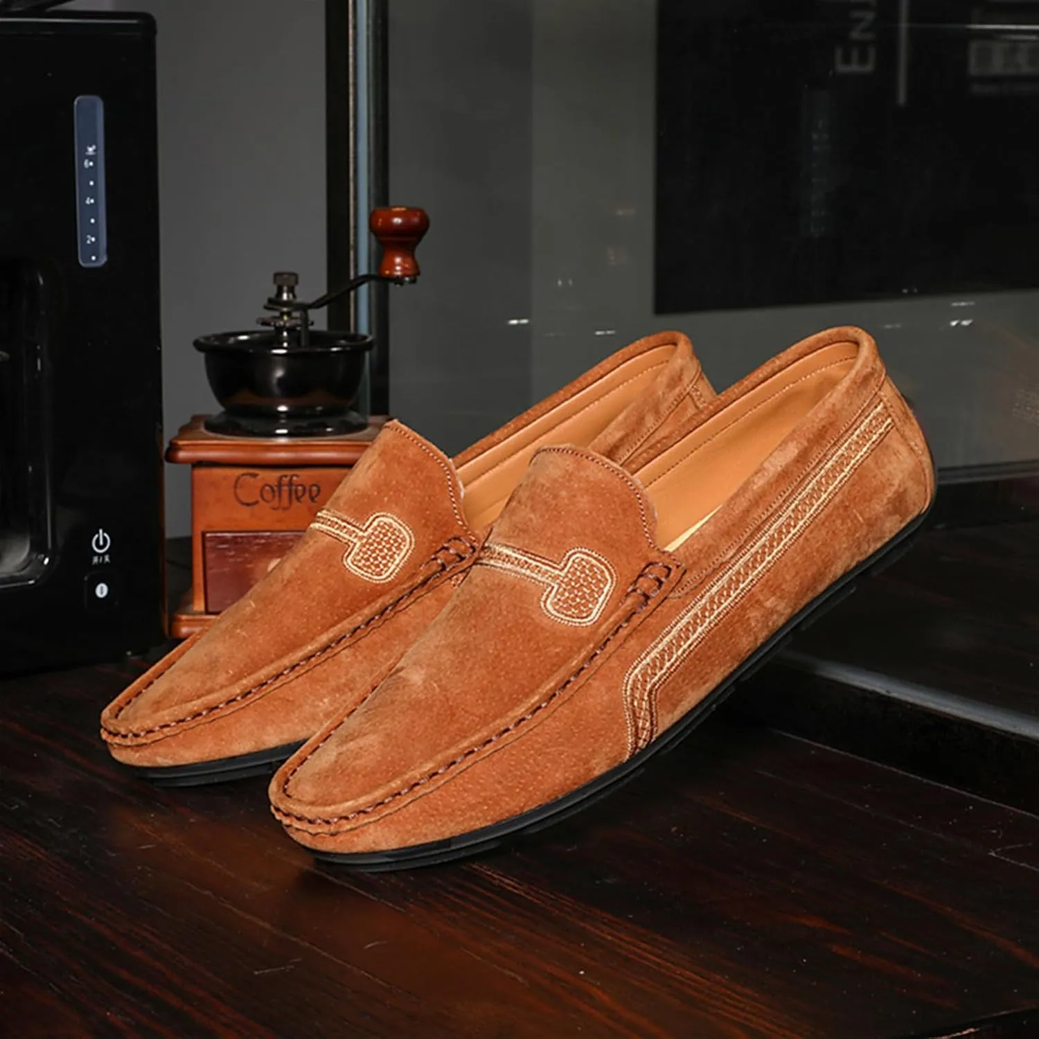 Men's Loafers Slip on Shoes Soft Sole Genuine Leather Driving Shoes Casual Penny Loafers for Men
