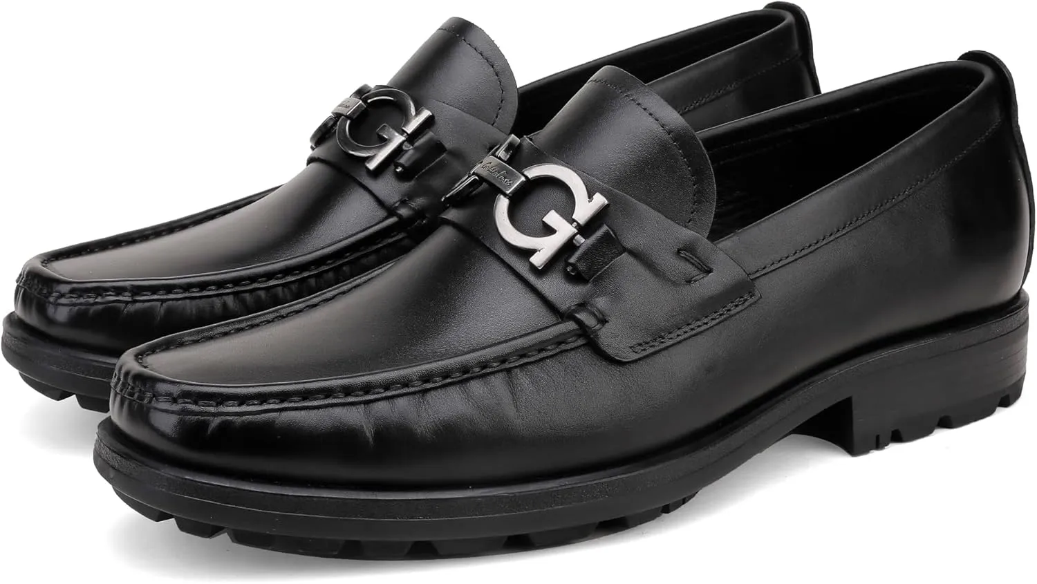 Men's Luxury Coffee Leather Penny Loafers, Classic Fashion Handmade Dress Shoes Casual Slip-on Loafer for Mens