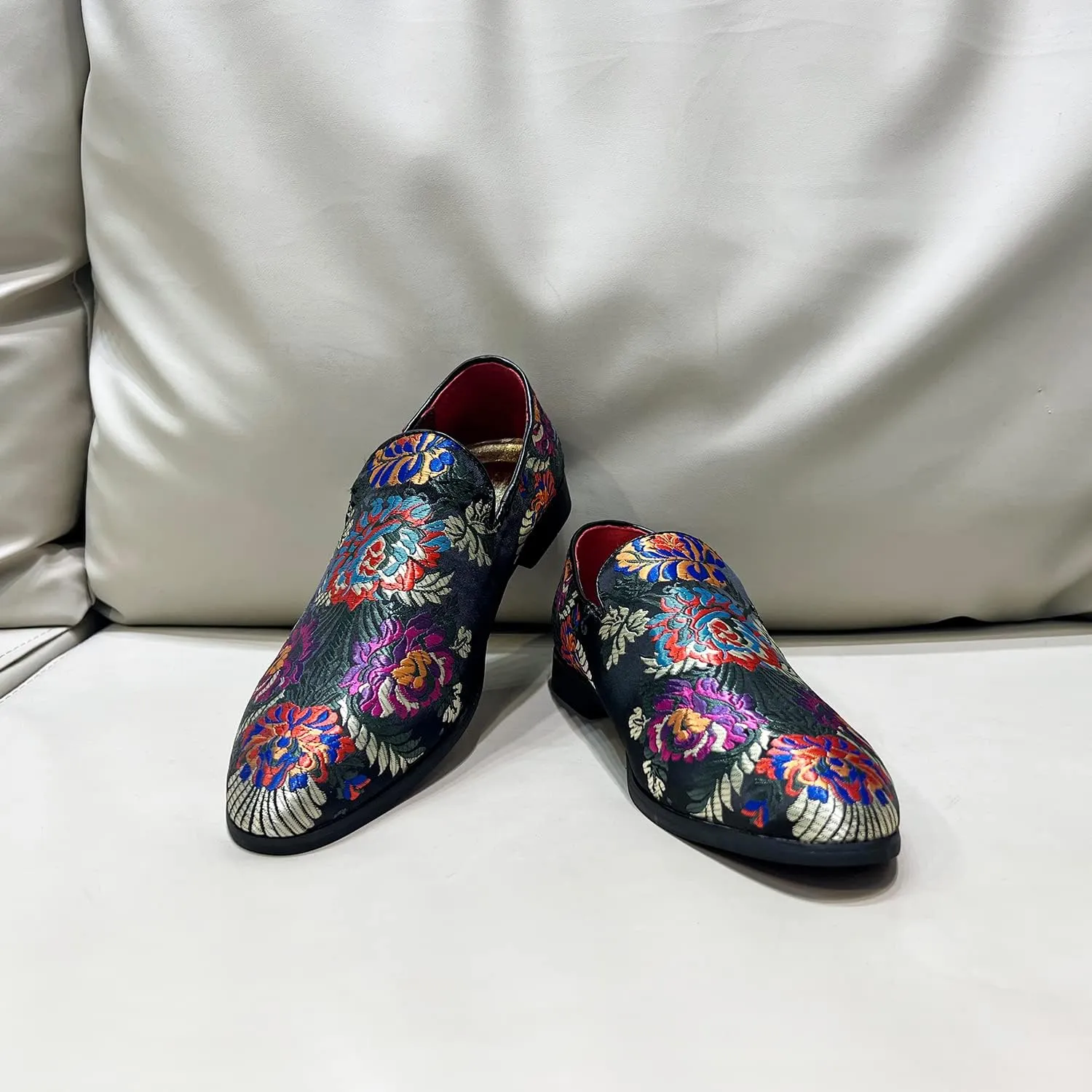 Men's Luxury Embroidery Penny Loafer Noble Slip-on Suede Loafers Shoes Smoking Slippers Party Dancing Shoes Plus Size 7-13