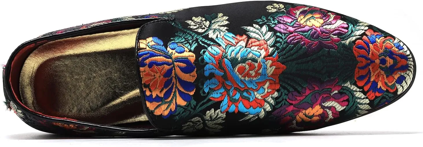 Men's Luxury Embroidery Penny Loafer Noble Slip-on Suede Loafers Shoes Smoking Slippers Party Dancing Shoes Plus Size 7-13