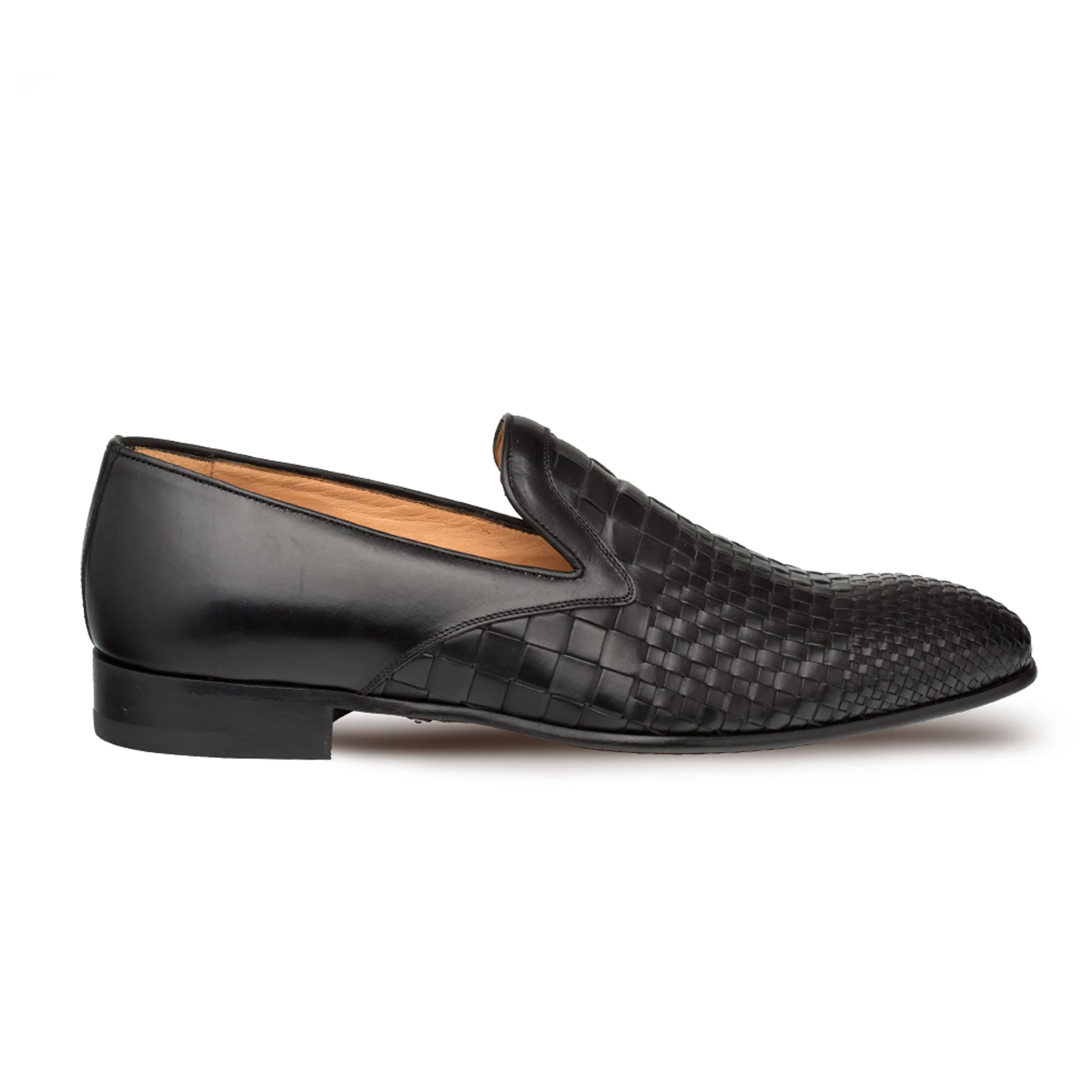 Mens Mezlan Sirocco Woven Calf Slip on Loafer Dress Shoe in Cognac