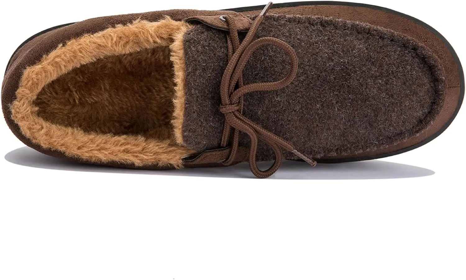 Men's Moccasin Slippers Warm Memory Foam Soft Plush Lined Slip on Indoor Outdoor House Shoes