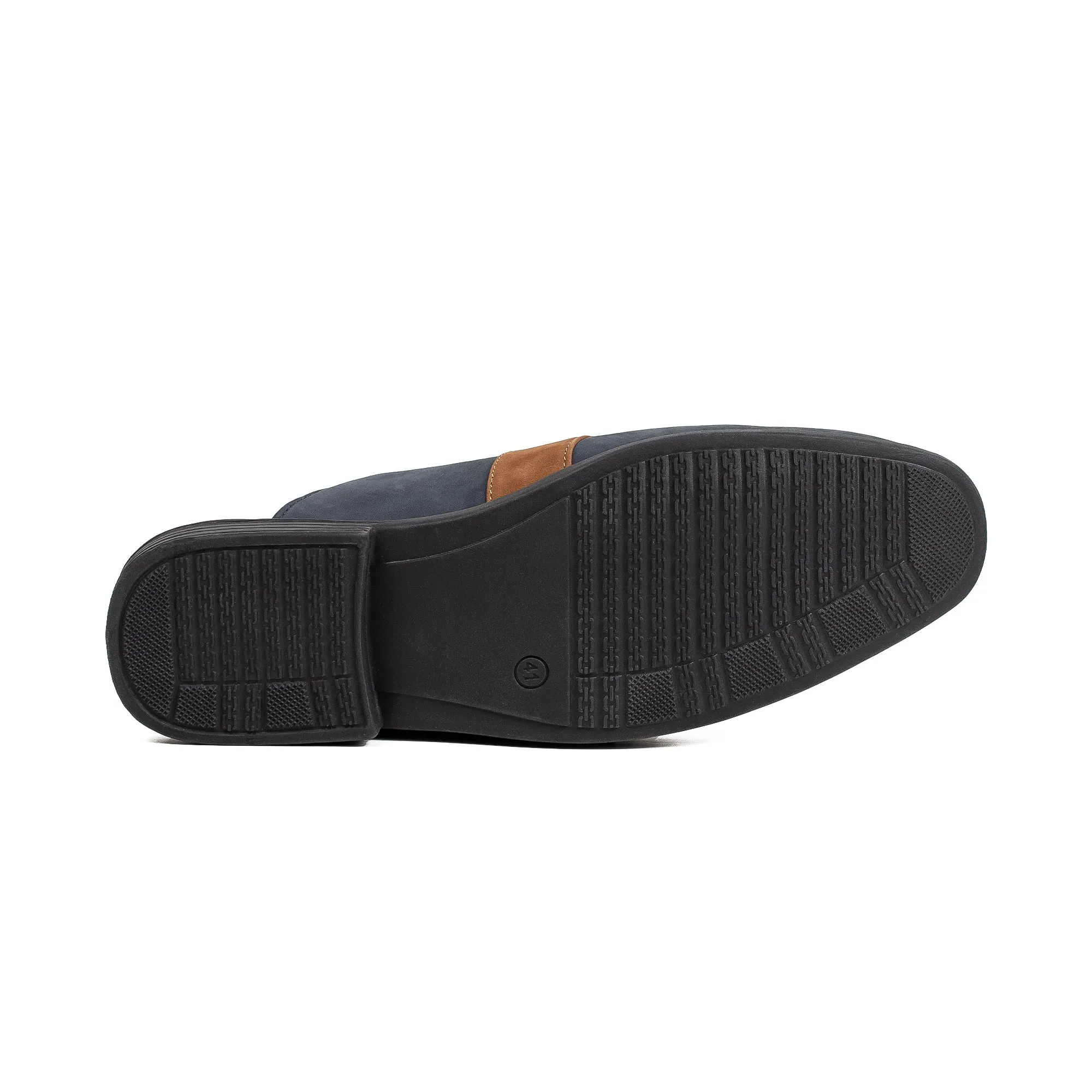 Men's Navy Nubuck Leather Slip-On Half Shoes | Vibrant® Stylish Comfort with TPR Outsole