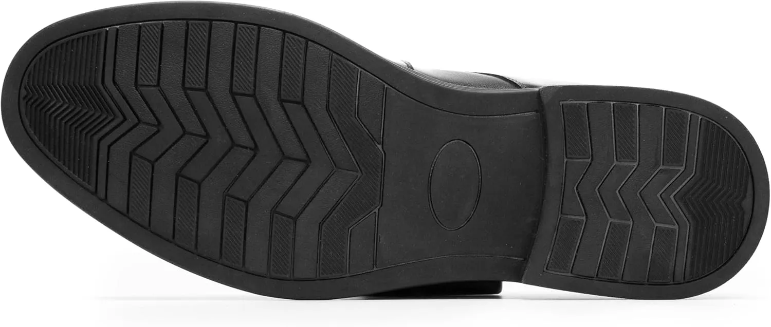 Men's PU Leather Business Dress Shoes – Sleek Black Lace-Up Formal Shoes with Crocodile Pattern Heel and Metal Accent – Comfortable Office Wear
