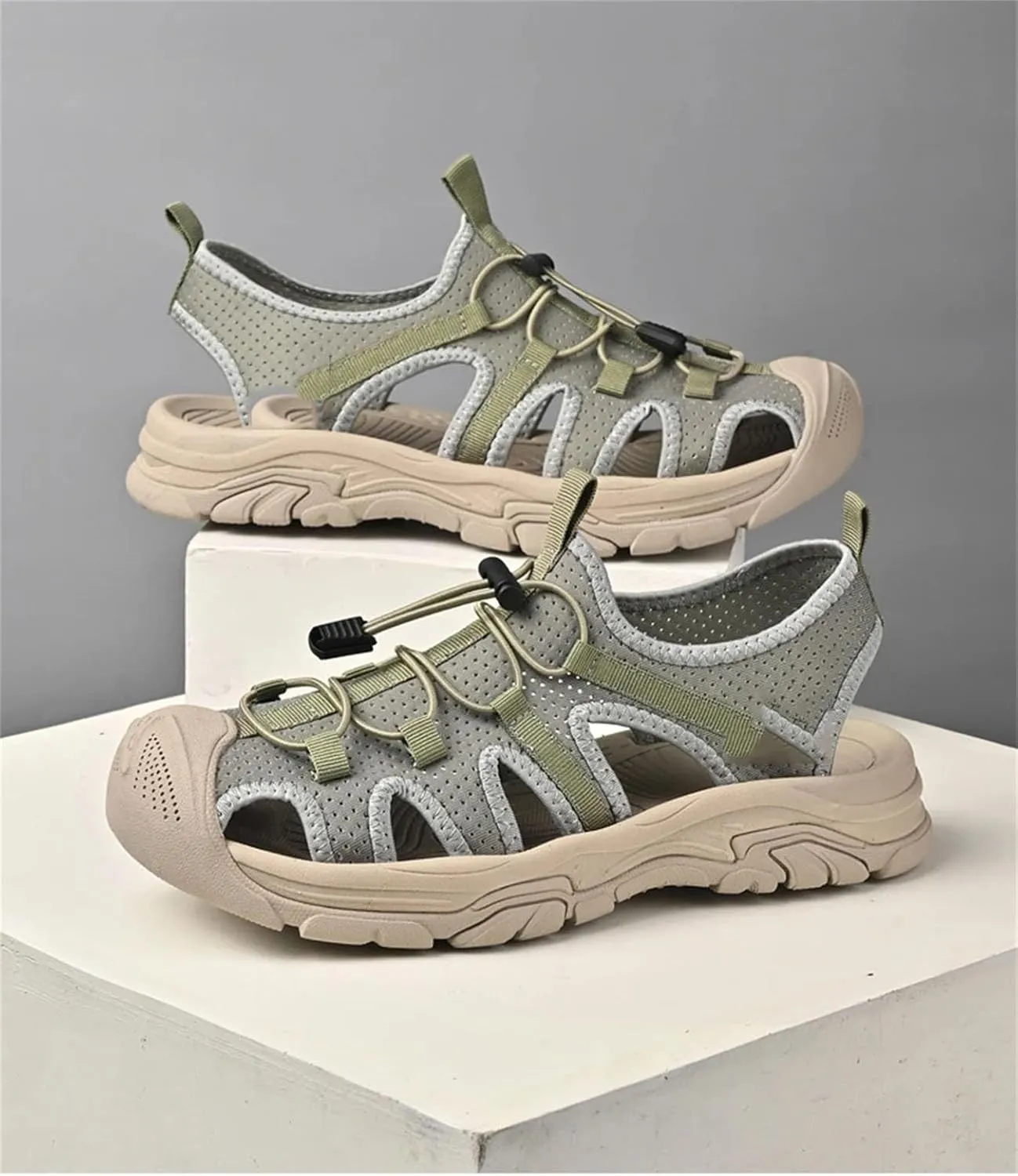 Men's Quick-Dry Hiking Sandals - Non-Slip Outdoor Beach Slippers with Cushioned