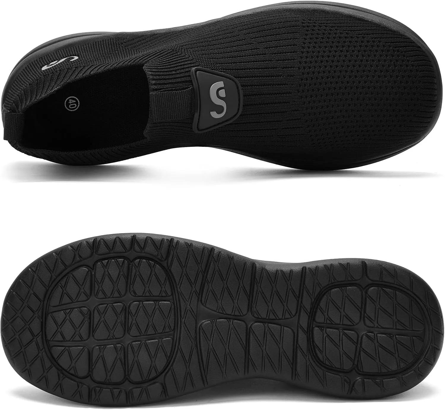 Men's Slip On Sneakers Walking Shoes Wide， Casual Soft Breathable Slip in Sock Sneakers，Non-Slip Rubber Sole, Workout,Athletic