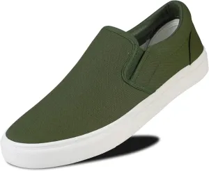 Men's Sneakers Classic Low Top Slip On Shoes Wide Canvas Skate Loafers Sneakers with Soft Insole Causal Dress Shoes for Men Comfortable Walking Shoes Slip on Sneakers for Men