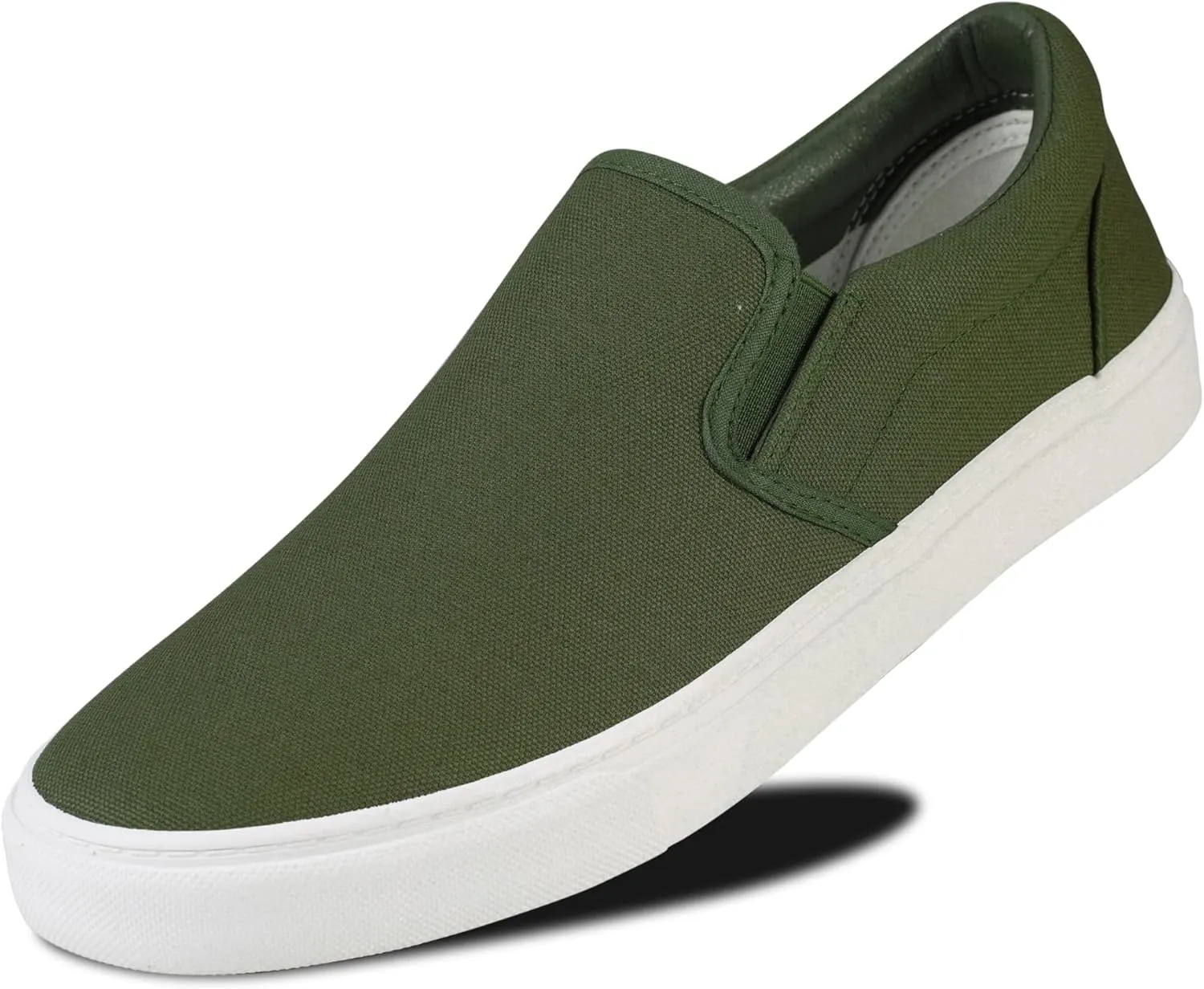 Men's Sneakers Classic Low Top Slip On Shoes Wide Canvas Skate Loafers Sneakers with Soft Insole Causal Dress Shoes for Men Comfortable Walking Shoes Slip on Sneakers for Men