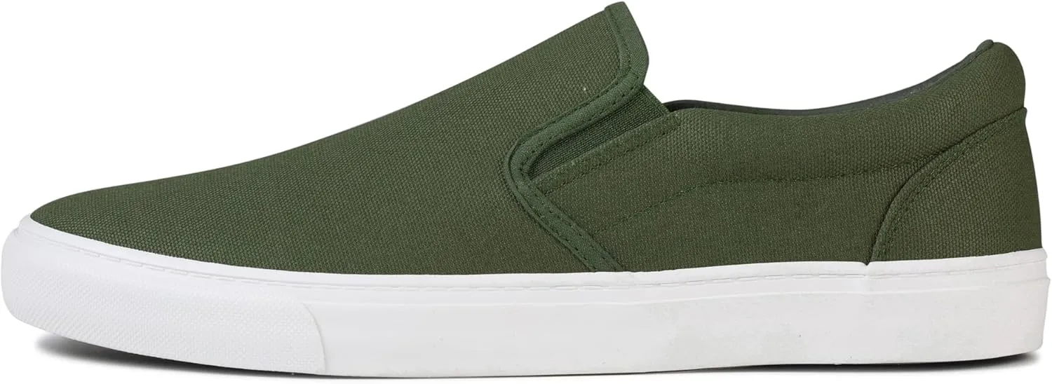 Men's Sneakers Classic Low Top Slip On Shoes Wide Canvas Skate Loafers Sneakers with Soft Insole Causal Dress Shoes for Men Comfortable Walking Shoes Slip on Sneakers for Men