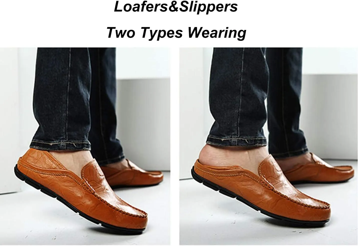Men’s Soft Leather Slip On Loafers Flats Moccasins Oxfords Shoes Casual Driving Shoes Slippers
