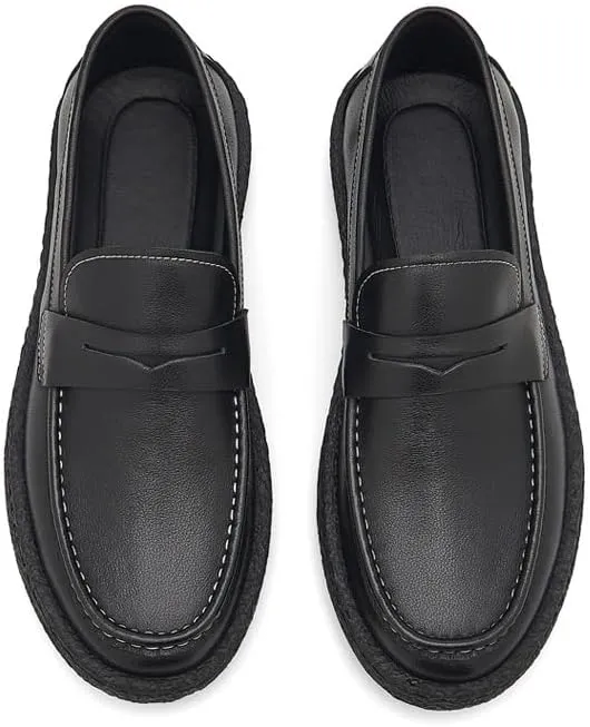 Men's Trendy Solid Slip On Loafer Shoes for Driving Walking Wedding Outdoor Indoor Size