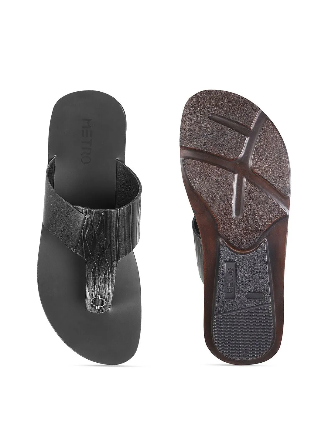 Metro Men Slip-On Leather Comfort Sandals