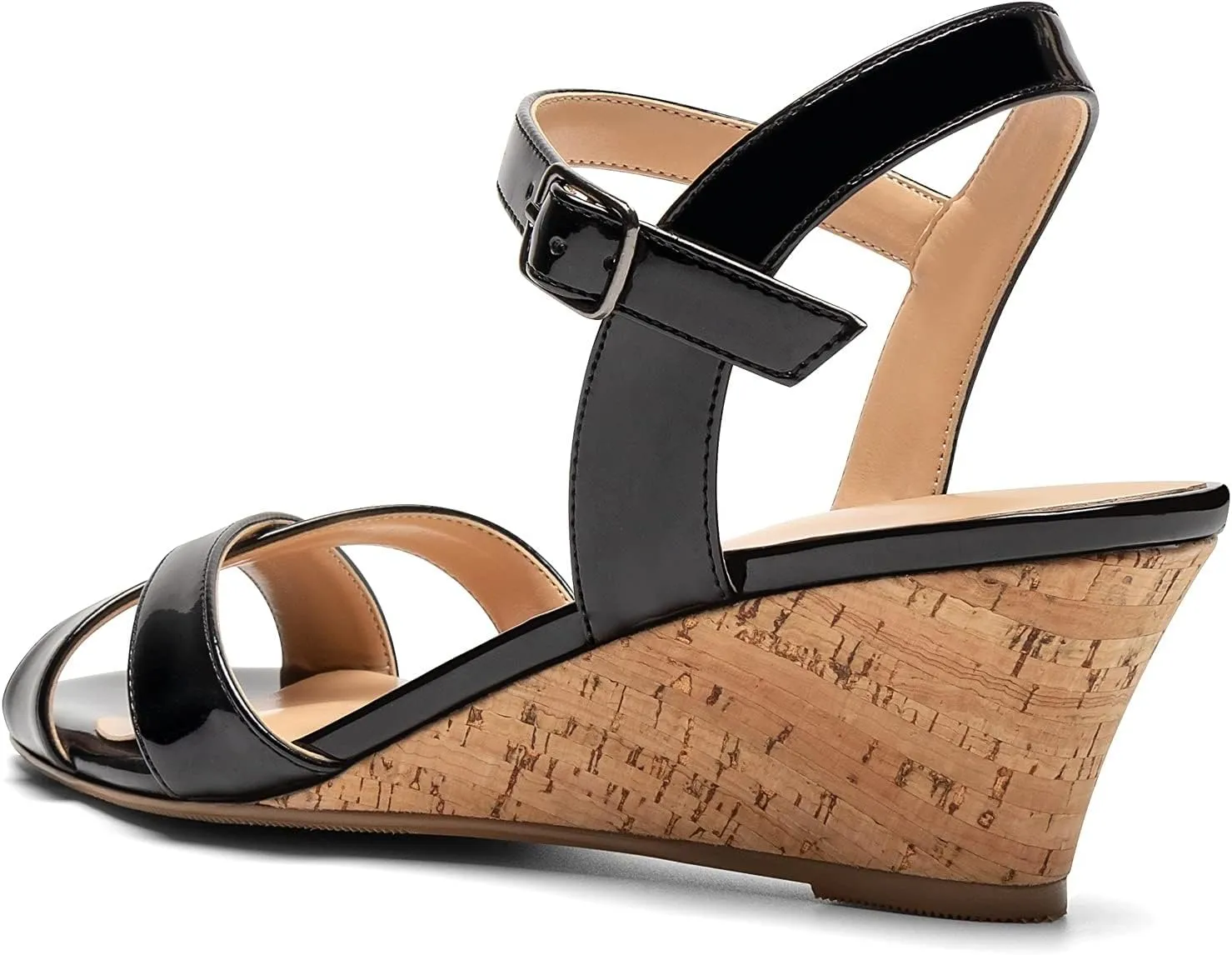 Mettesally Women's Classic Wedge Heel Sandals Ankle Strap Open Toe Slingback Summer Party Casual Shoes