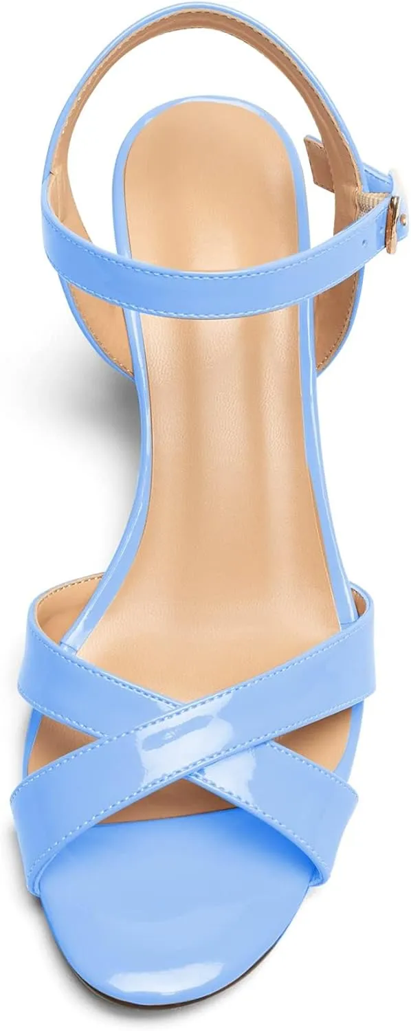 Mettesally Women's Classic Wedge Heel Sandals Ankle Strap Open Toe Slingback Summer Party Casual Shoes