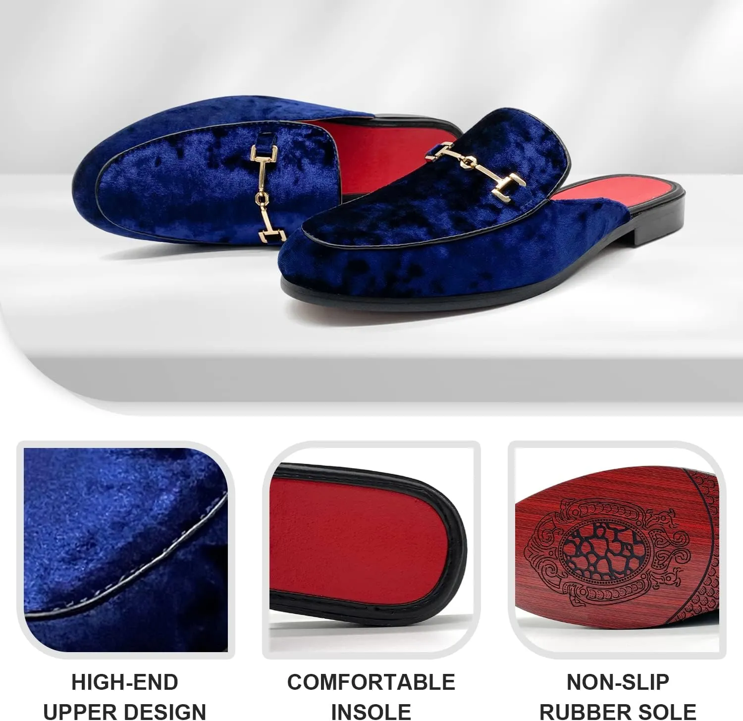 MHB Men's Mule Stylish Backless Slip-On Loafer Casual Dress Sandal Shoes Fashionable Slipper for Men Plus Size 7-13