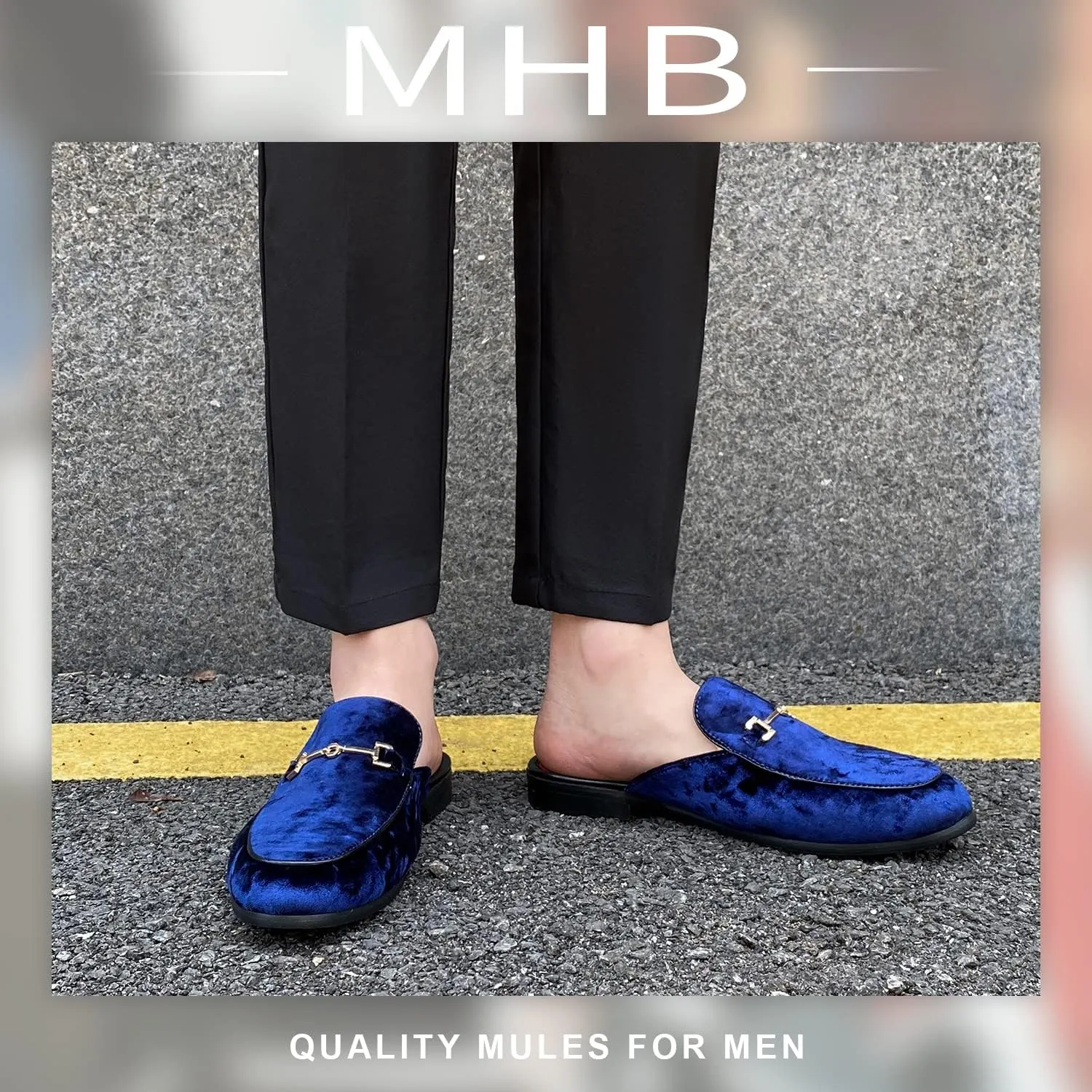 MHB Men's Mule Stylish Backless Slip-On Loafer Casual Dress Sandal Shoes Fashionable Slipper for Men Plus Size 7-13