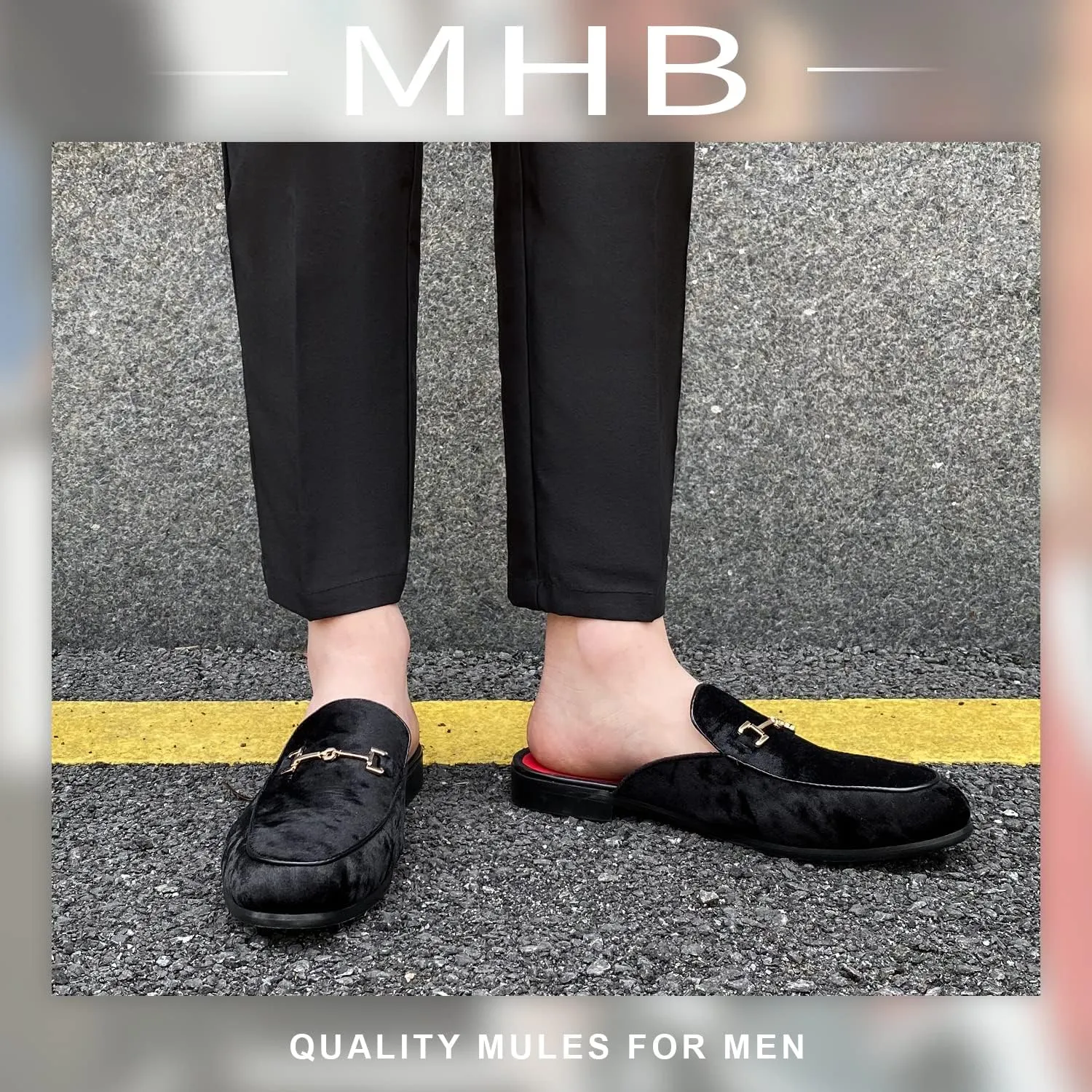 MHB Men's Mule Stylish Backless Slip-On Loafer Casual Dress Sandal Shoes Fashionable Slipper for Men Plus Size 7-13