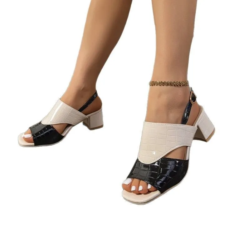 Mid-heel Chunky Heel Sandals