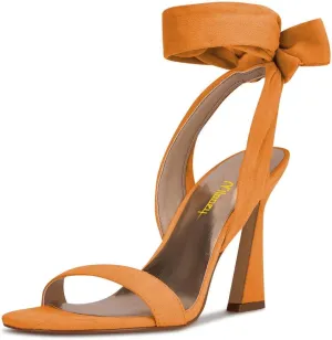 Milooey shoes Women Elegant Open Toe Strappy Heeled Sandal Lace Up Block High Heels Ankle Strap Party Dress Prom Lady Shoes Size 4-16 Us