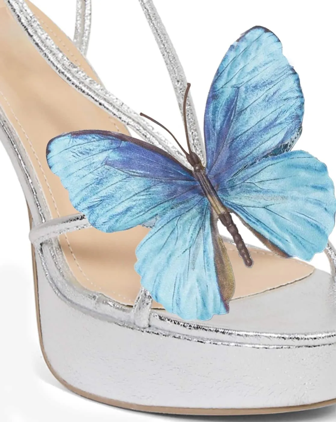 MissHeel Platform Lace Up High Heels with Butterfly