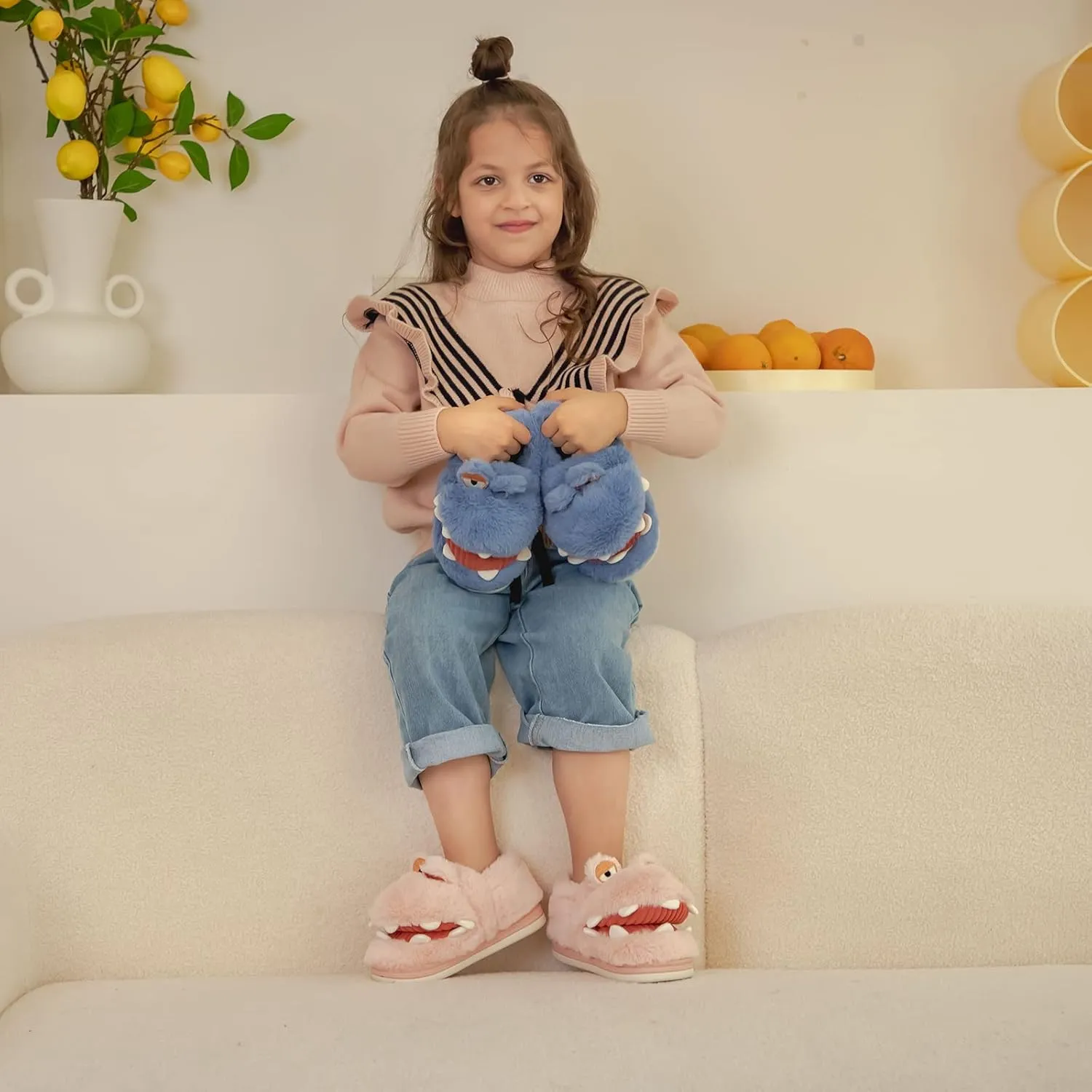 MK MATT KEELY Toddler Girls Bunny Slippers Winter Warm Shoes Rabbit House Soft Slippers