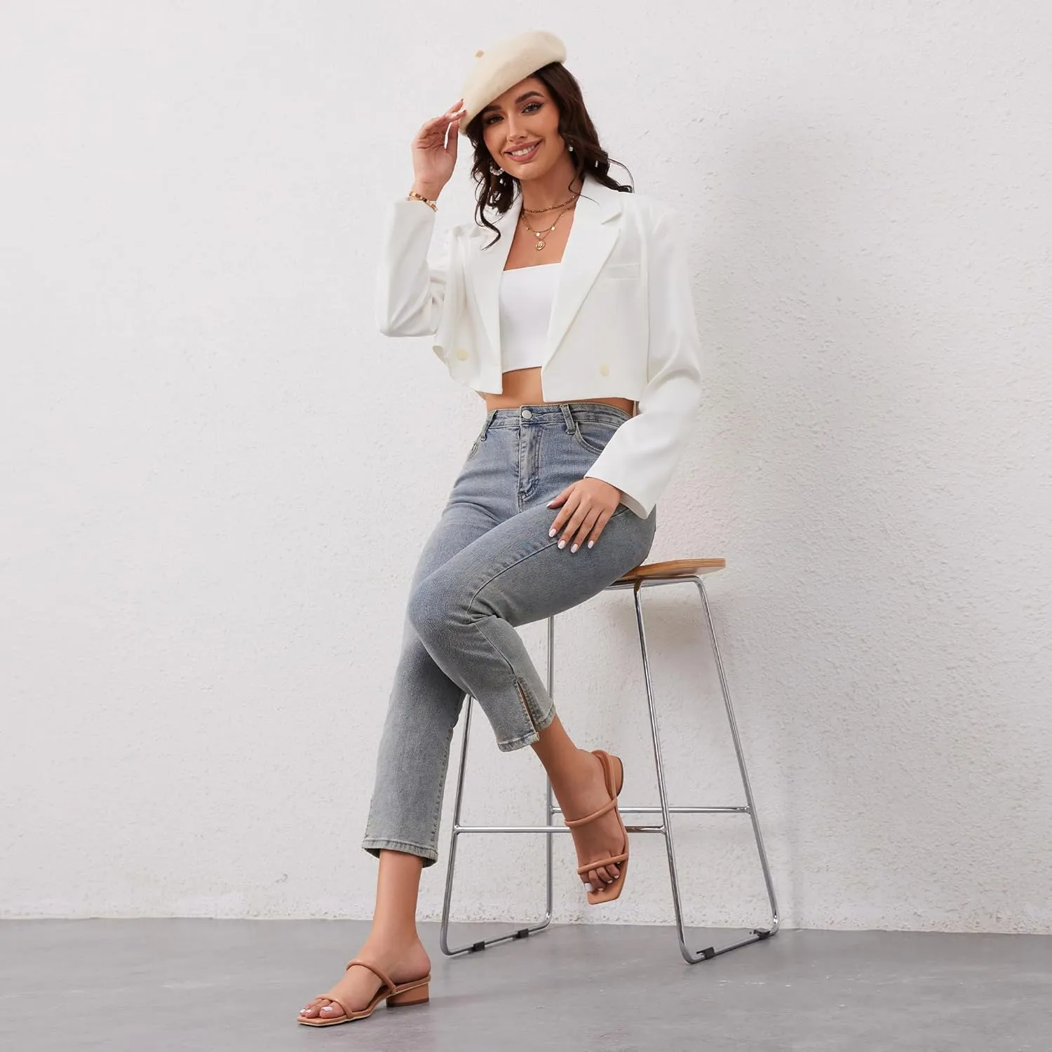 Modatope Square Open Toe Heeled Sandals Women Two Strap Chunky Heel Sandals for Women Low Block Heel Sandal Dressy