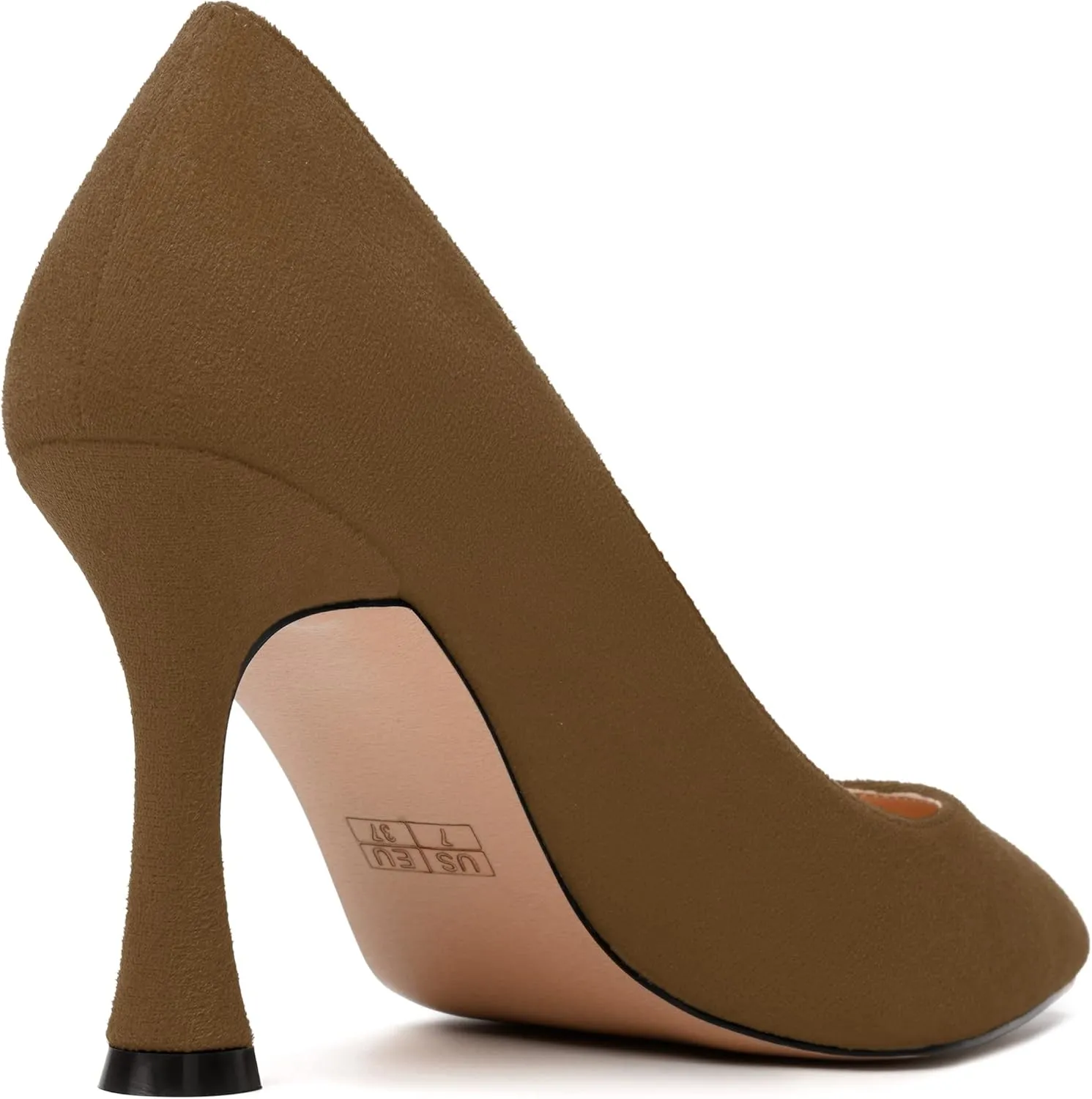 MODENCOCO Womens Fashion Slip On Pointed Toe Sexy Party Suede Stiletto High Heel Pumps Dress Shoes 3.5 Inch