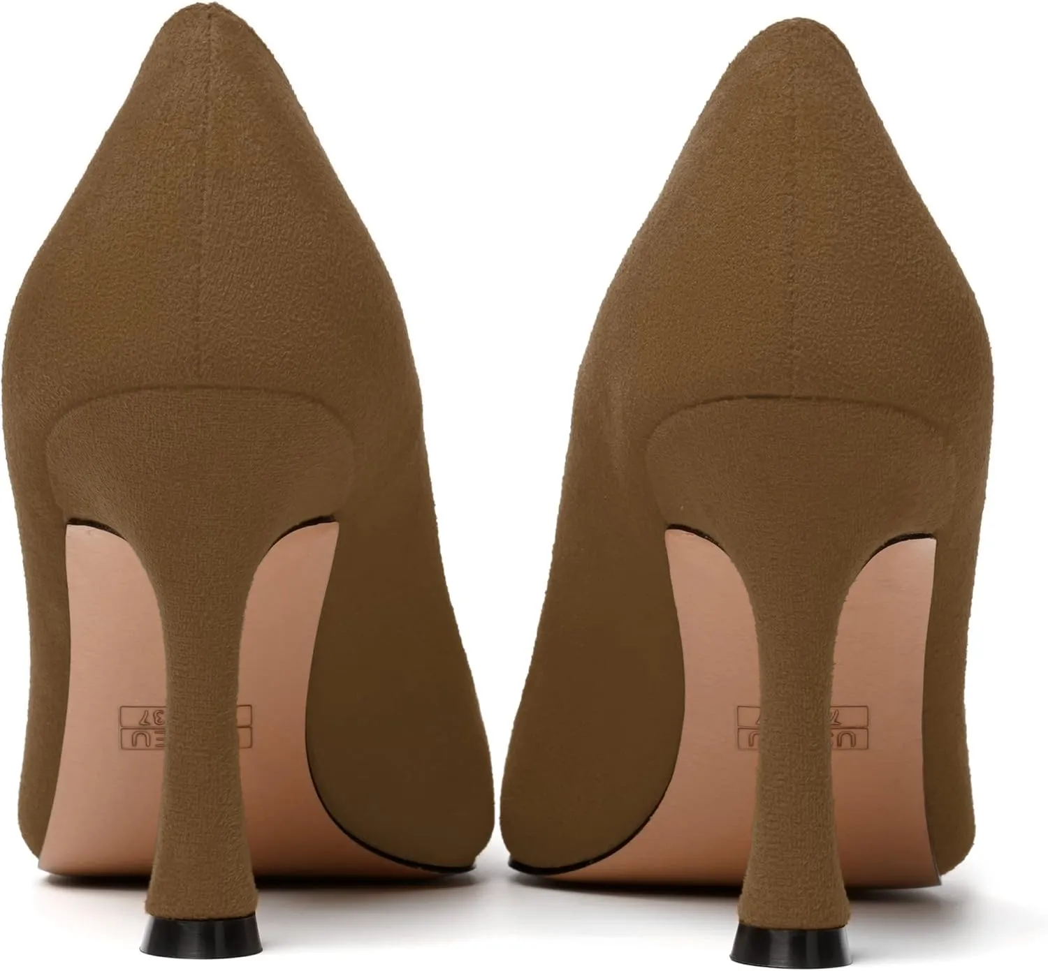 MODENCOCO Womens Fashion Slip On Pointed Toe Sexy Party Suede Stiletto High Heel Pumps Dress Shoes 3.5 Inch