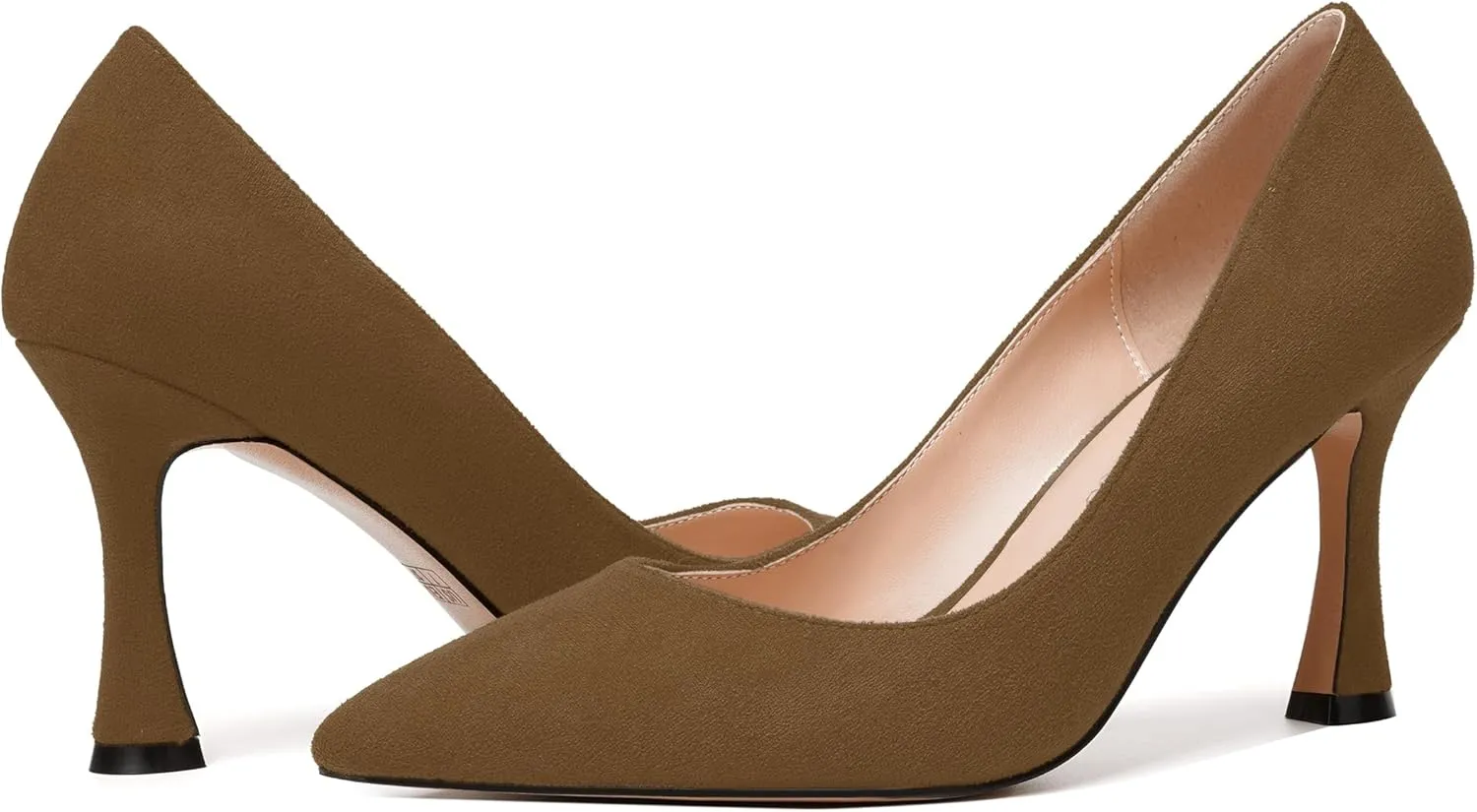 MODENCOCO Womens Fashion Slip On Pointed Toe Sexy Party Suede Stiletto High Heel Pumps Dress Shoes 3.5 Inch