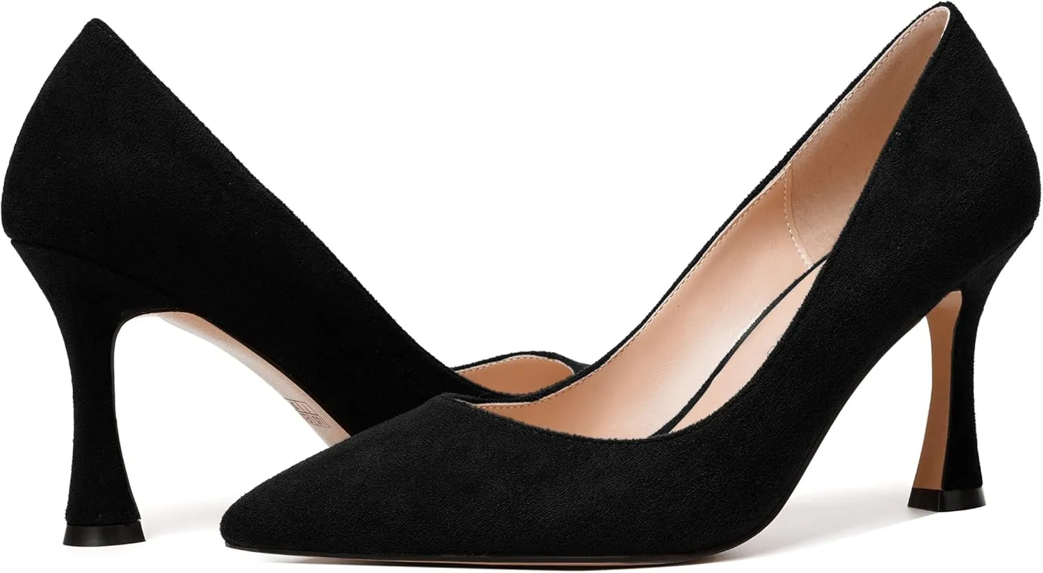 MODENCOCO Womens Fashion Slip On Pointed Toe Sexy Party Suede Stiletto High Heel Pumps Dress Shoes 3.5 Inch