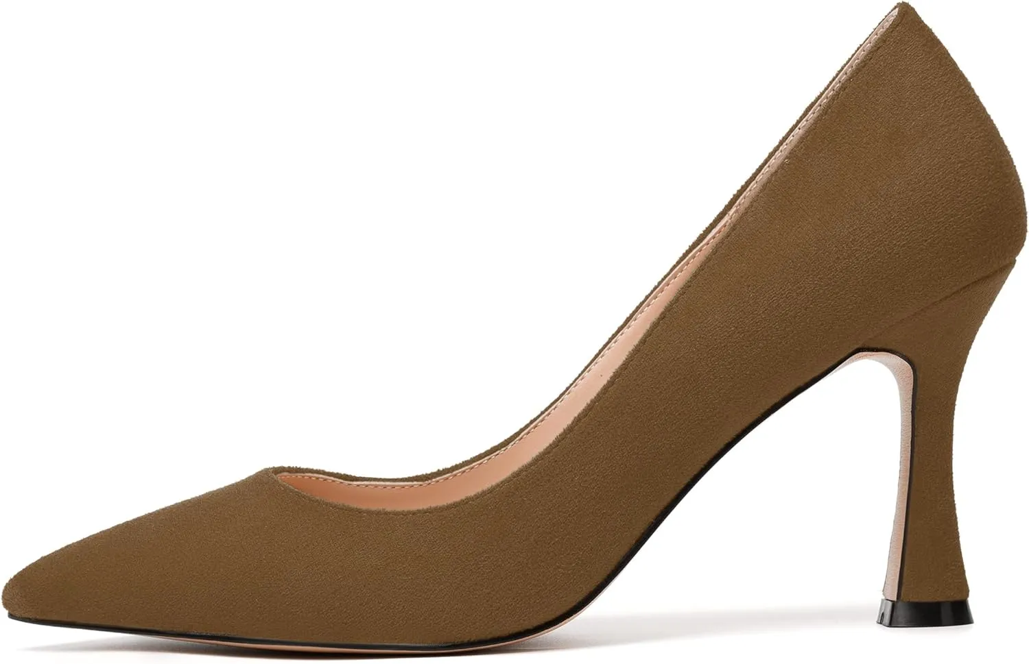 MODENCOCO Womens Fashion Slip On Pointed Toe Sexy Party Suede Stiletto High Heel Pumps Dress Shoes 3.5 Inch