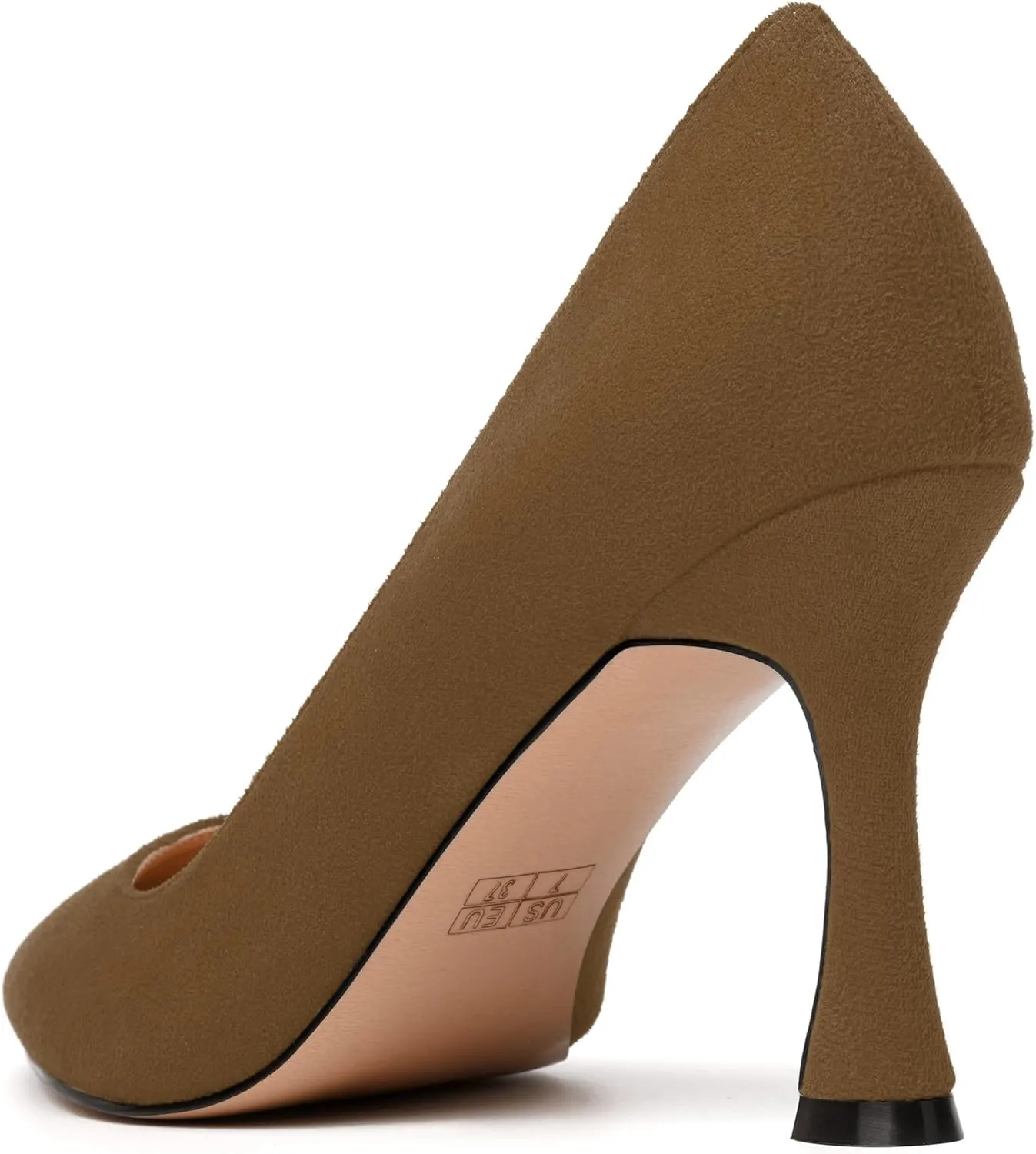 MODENCOCO Womens Fashion Slip On Pointed Toe Sexy Party Suede Stiletto High Heel Pumps Dress Shoes 3.5 Inch