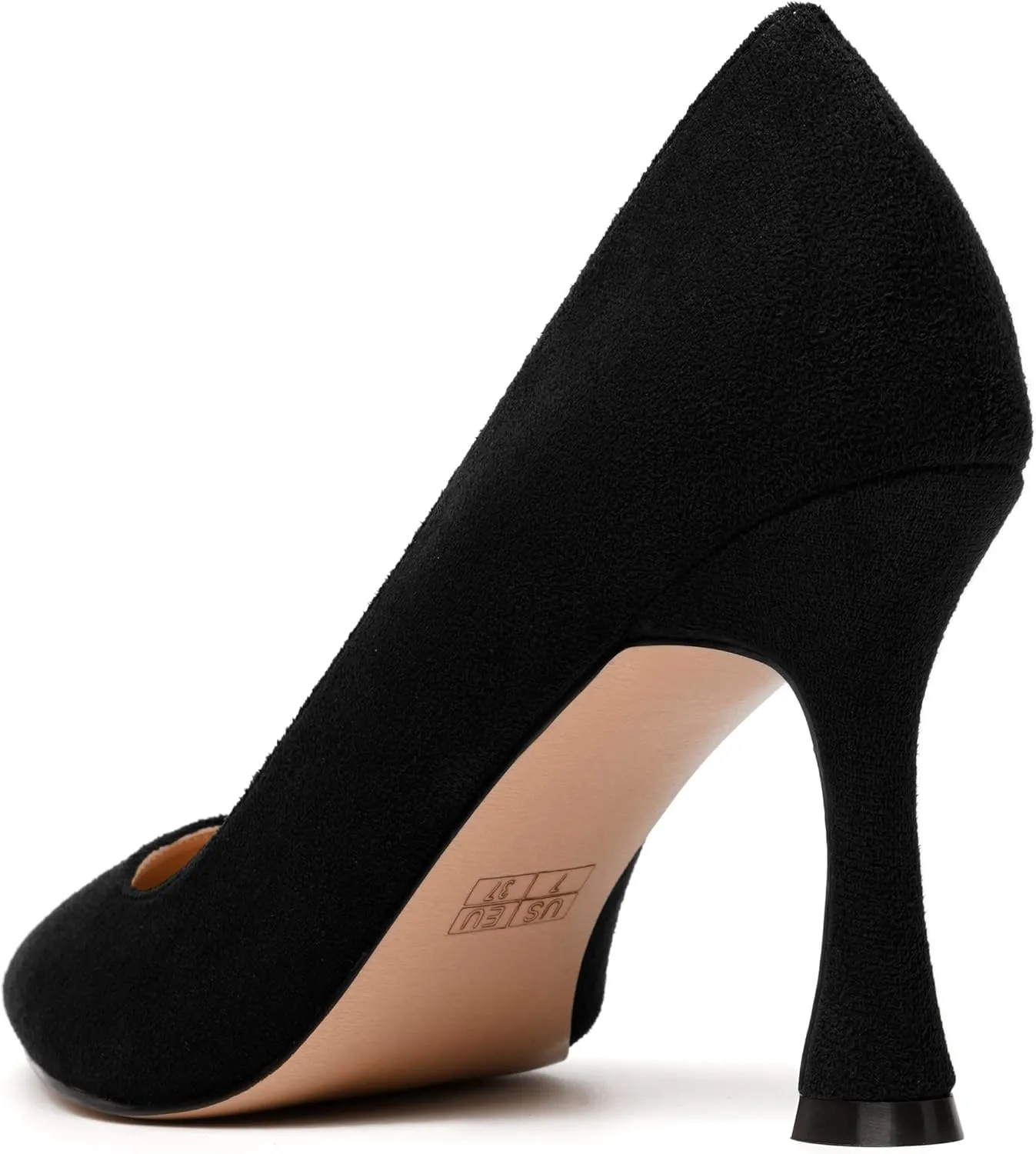 MODENCOCO Womens Fashion Slip On Pointed Toe Sexy Party Suede Stiletto High Heel Pumps Dress Shoes 3.5 Inch