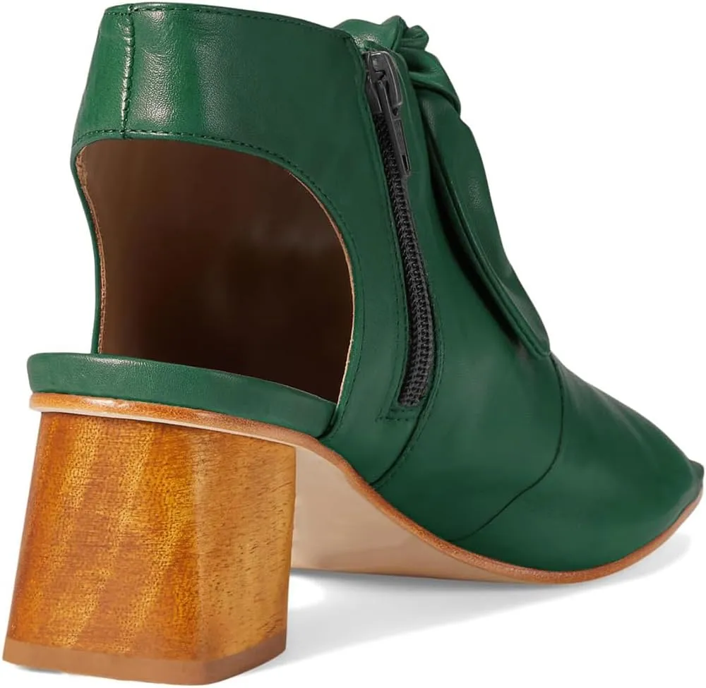 MOOMMO Women Heeled Sandals with Bow Open Toe Low Chunky Block Heel Sandal Booties Cutout 2" Heels Backless Slingback Dress Shoes Peep Toe Back Zipper Suede Sandal Dressy Casual Summer Beach 4-13 M US