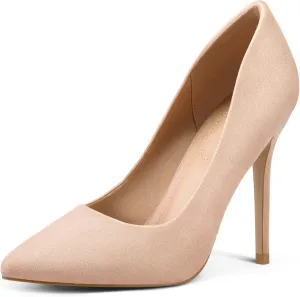 mysoft Women's High Heels Pumps Closed Pointed Toe Stiletto 4IN Heels Dress Wedding Shoes