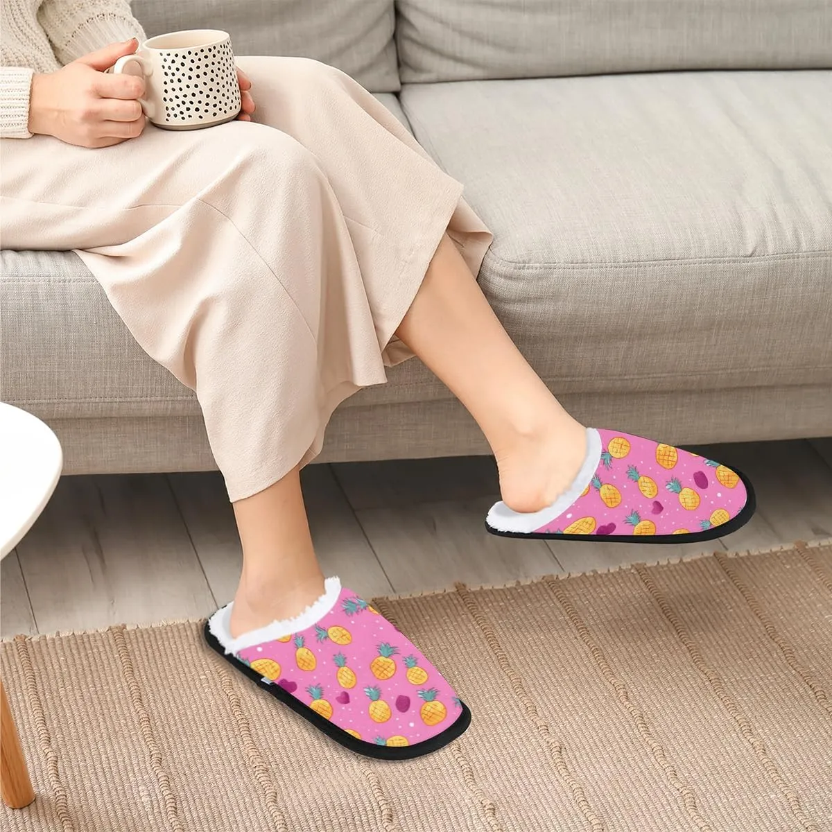 Nectarines Women's Indoor Bedroom Slippers Soft Fuzzy Slip On House Slippers for Winter Bedroom Outdoor
