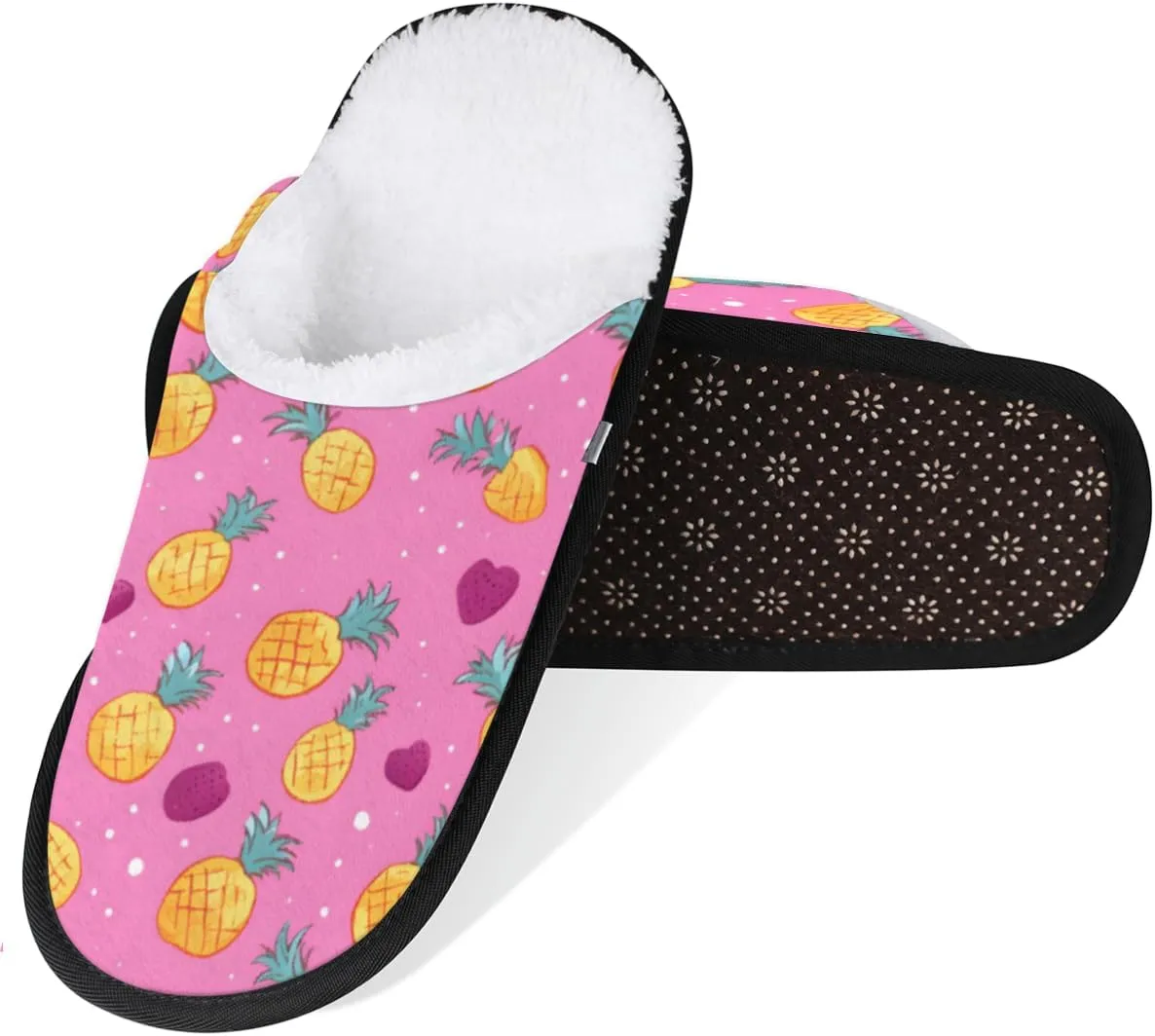 Nectarines Women's Indoor Bedroom Slippers Soft Fuzzy Slip On House Slippers for Winter Bedroom Outdoor