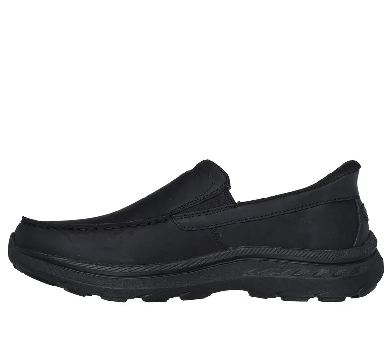 NEW Men's SKECHERS SLIP-INS RELAXED FIT: POLLARD - OSGOOD Black LEATHER Shoes AUTHENTIC IN BOX