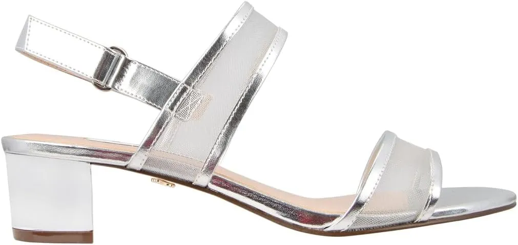 NINA Ganice - Women's Mesh Block Low-Heel Hook & Loop Dressy Sandal Shoes- Elegant and Comfortable Womens's heeled Sandals - Casual and Dress