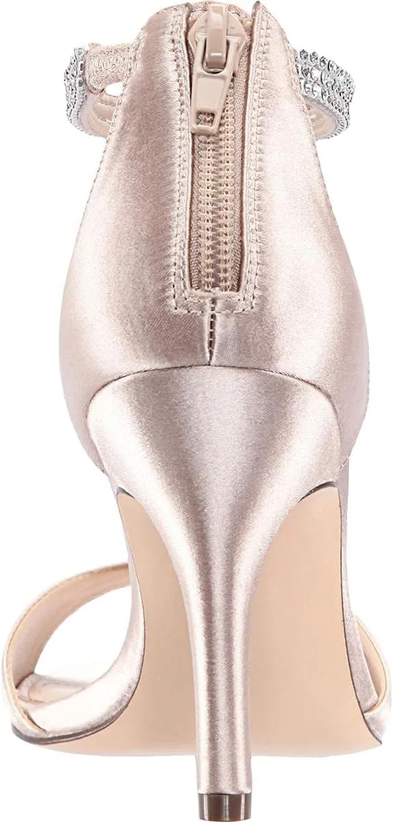 NINA Womens Volanda Satin Embellished Dress Sandals