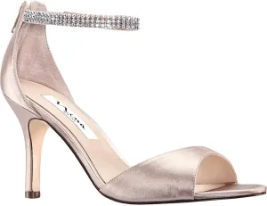 NINA Womens Volanda Satin Embellished Dress Sandals