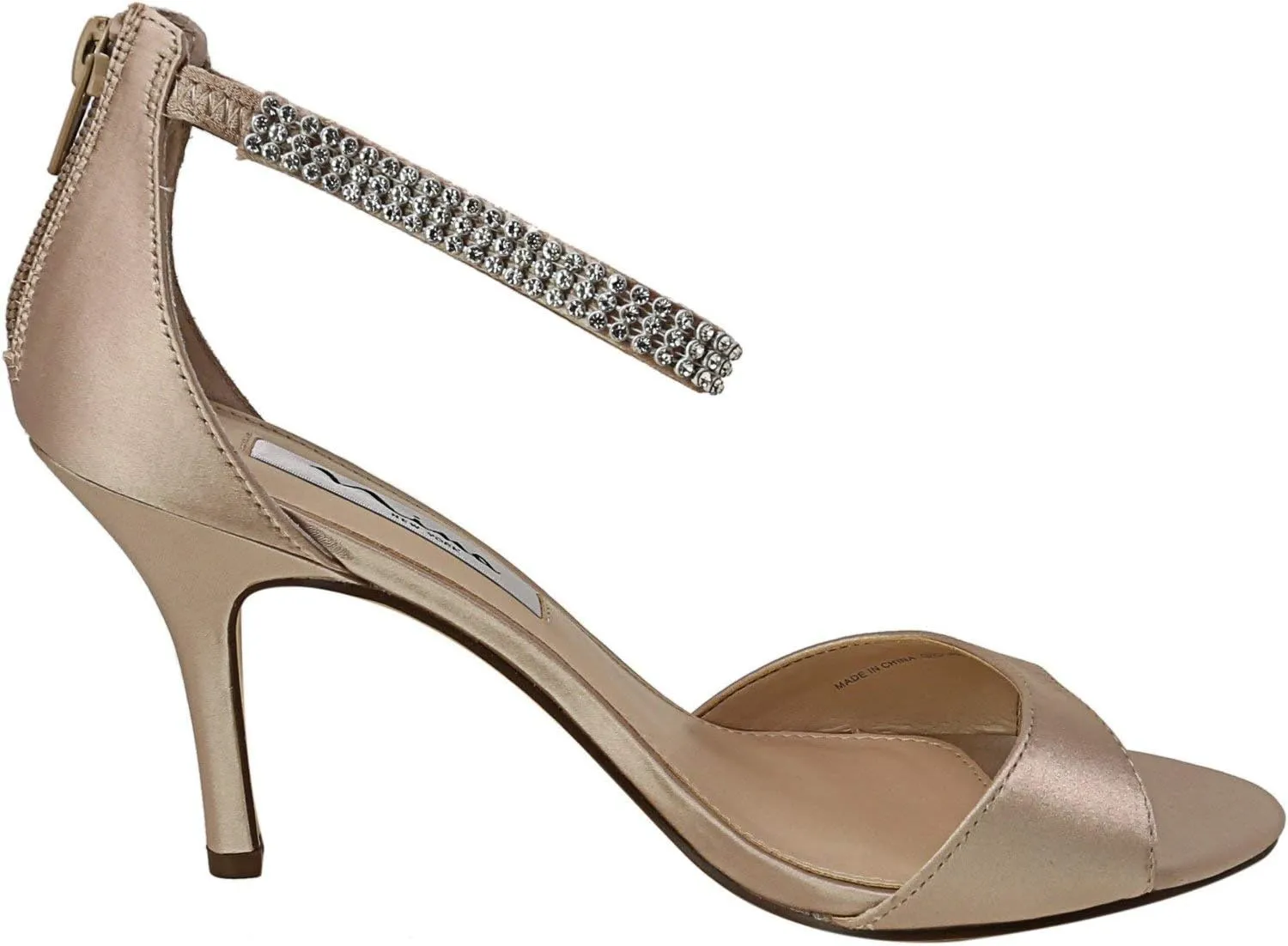 NINA Womens Volanda Satin Embellished Dress Sandals
