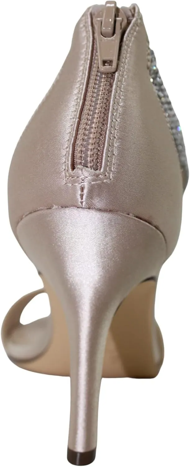 NINA Womens Volanda Satin Embellished Dress Sandals