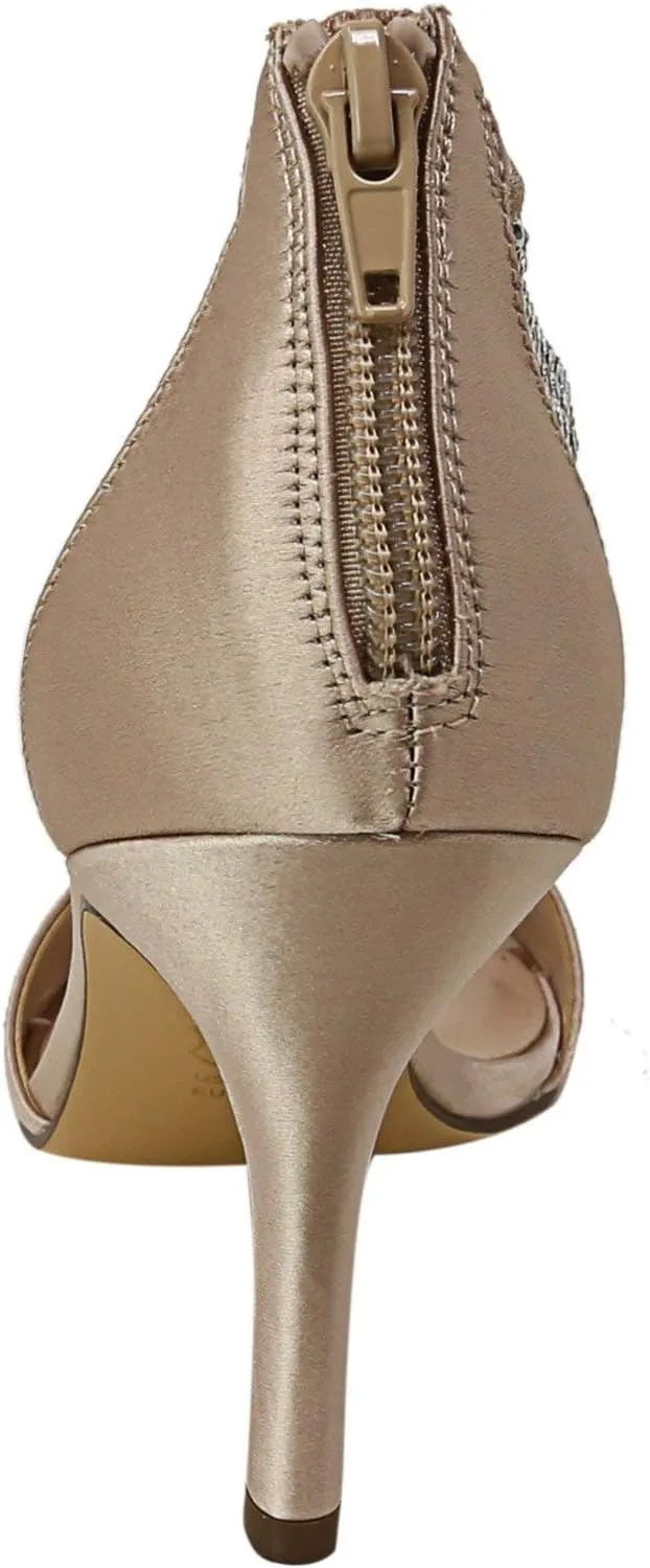 NINA Womens Volanda Satin Embellished Dress Sandals
