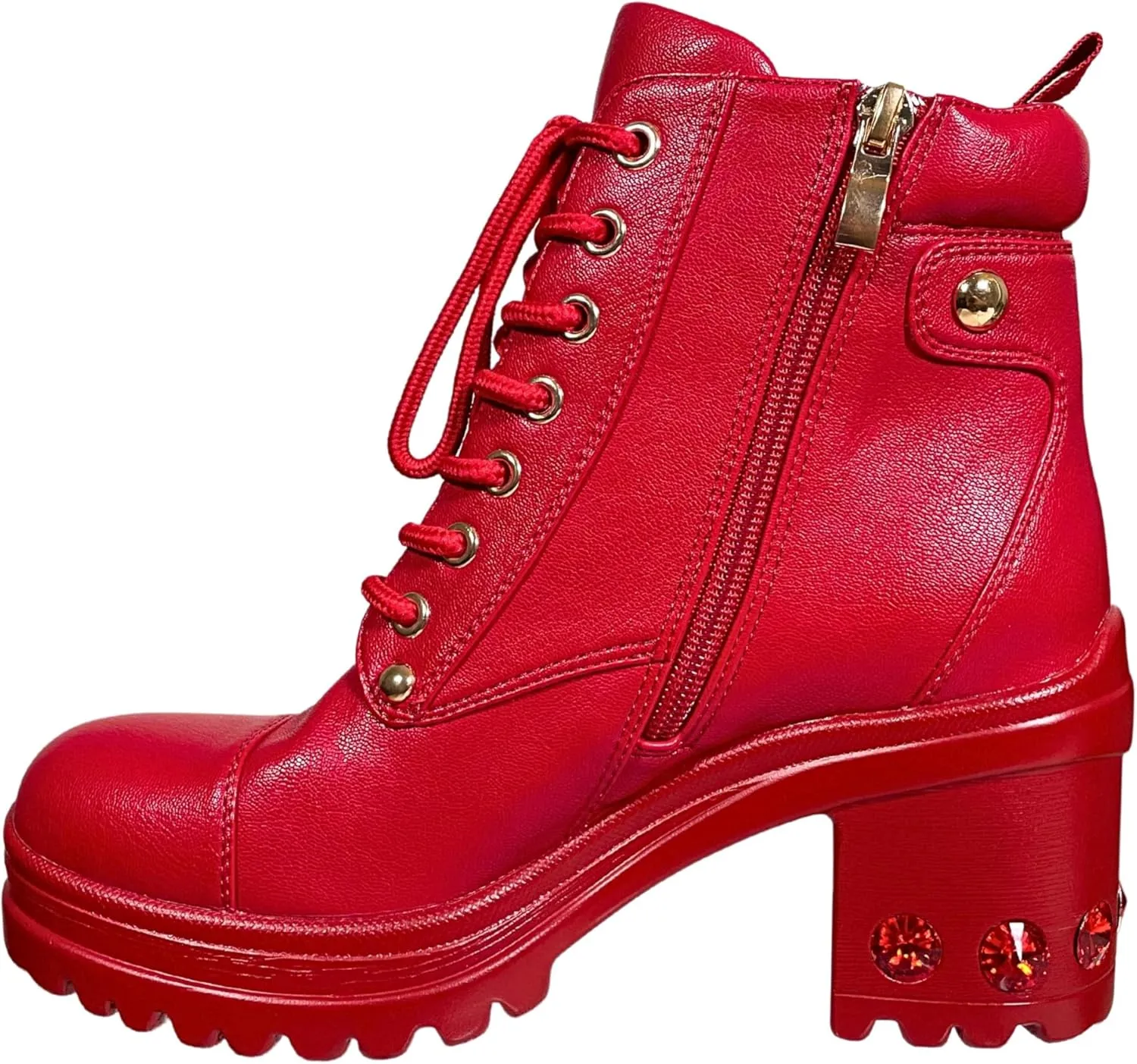 Ninety Union Thunder Rhinestone Heel Combat Bootie