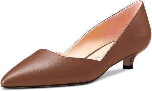 NobleOnly Women Kitten Low Heel Pointed Toe Pumps Slip-on Wedding Office 1.4 Inches Heels