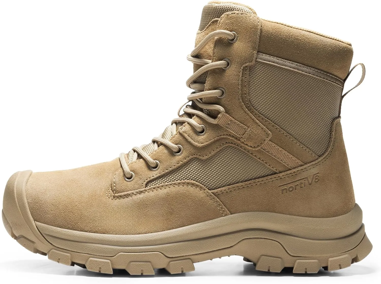 NORTIV 8 Men's Waterproof Work Military Tactical Boots Rubber Toe Leather Outdoor Hiking Motorcycle Combat Boots