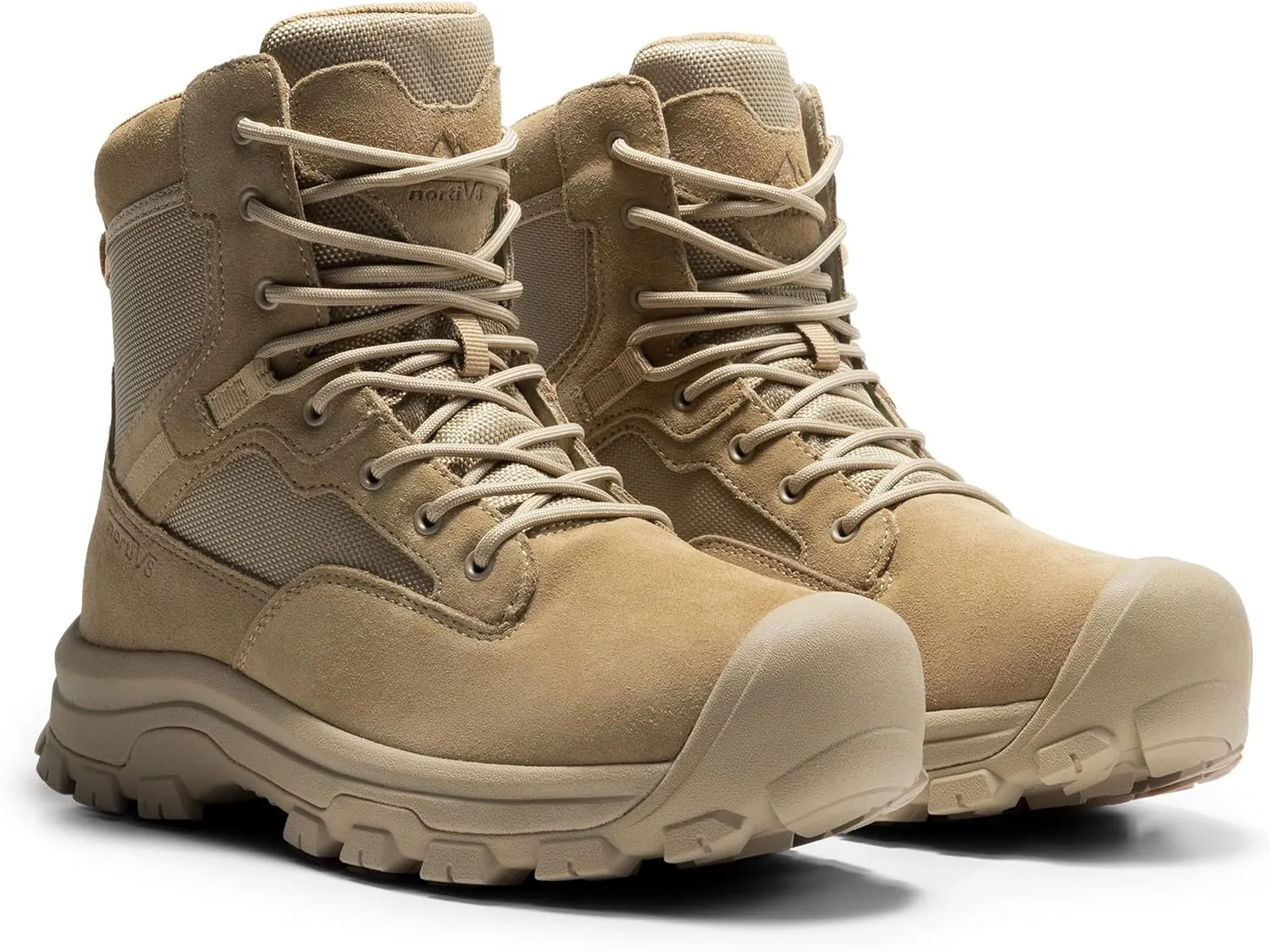 NORTIV 8 Men's Waterproof Work Military Tactical Boots Rubber Toe Leather Outdoor Hiking Motorcycle Combat Boots