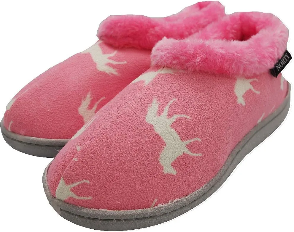 NORTY - Toddler Little Kid Big Kid Girls Fleece Memory Foam Slip On Indoor Slippers